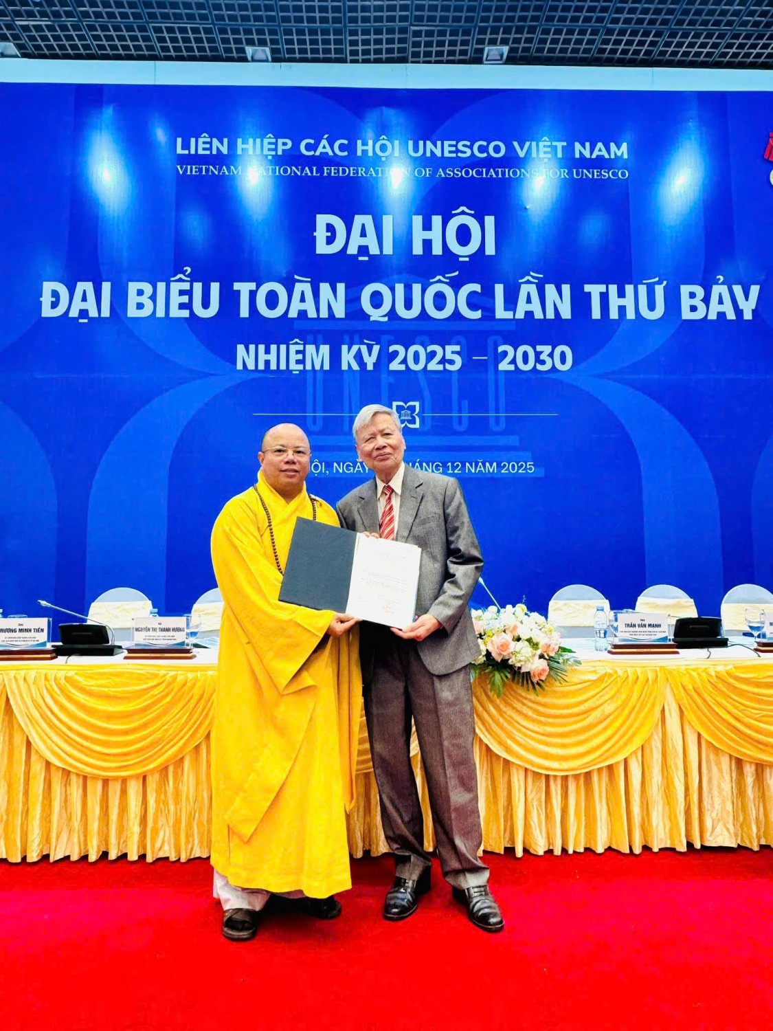 Ảnh 2: Thượng tọa Thích Thanh Cường tại Đại hội Đại biểu Toàn Quốc lần thứ 7 2025 - 2030 ( Ảnh NVCC ).