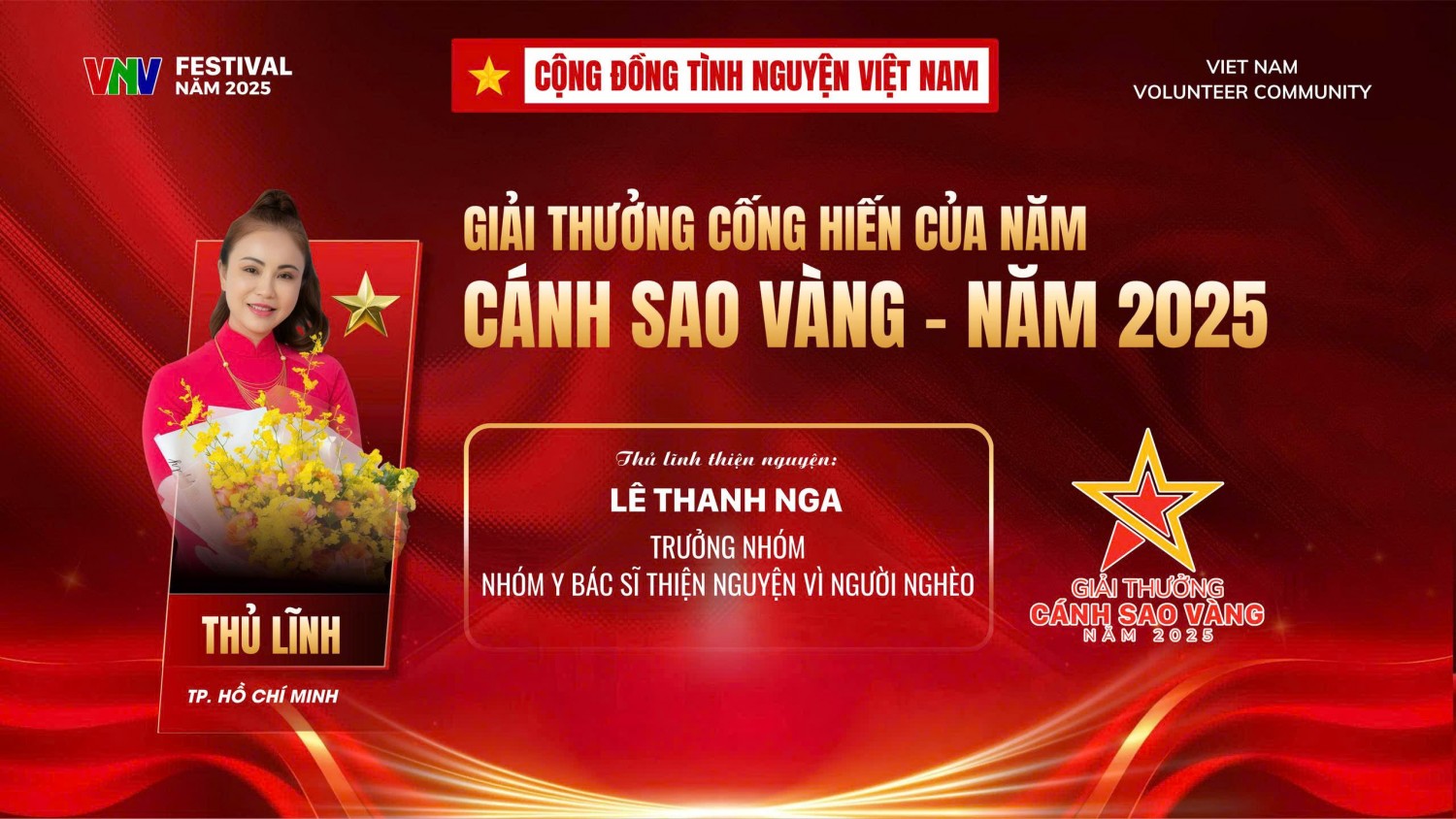  Lê Thanh Nga - Thủ lĩnh thiện nguyện nhận giải Cánh Sao Vàng 2025